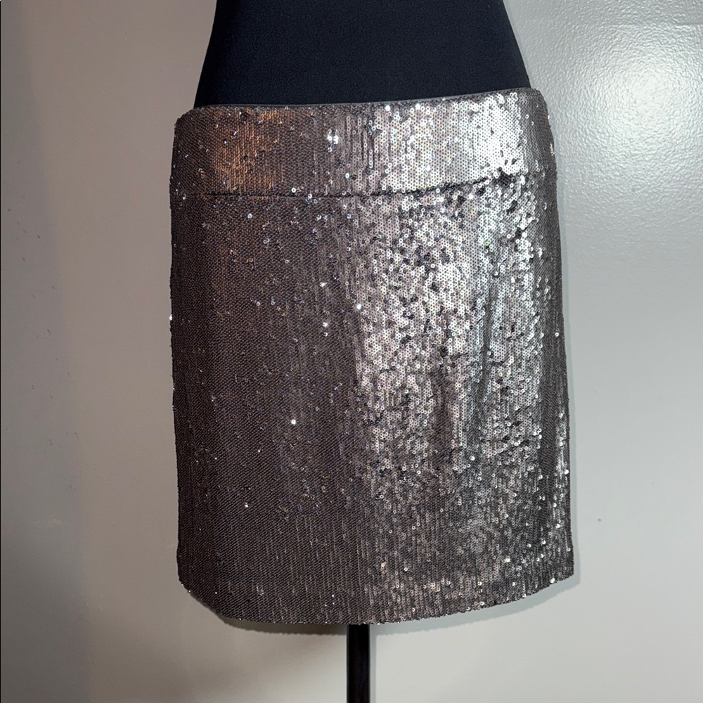 Halston Heritage sequin mini skirt SZ 8